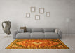 Machine Washable Persian Yellow Traditional Rug in a Living Room, wshtr809yw