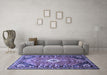 Machine Washable Persian Blue Traditional Rug in a Living Room, wshtr809blu