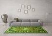 Machine Washable Persian Green Traditional Area Rugs in a Living Room,, wshtr809grn