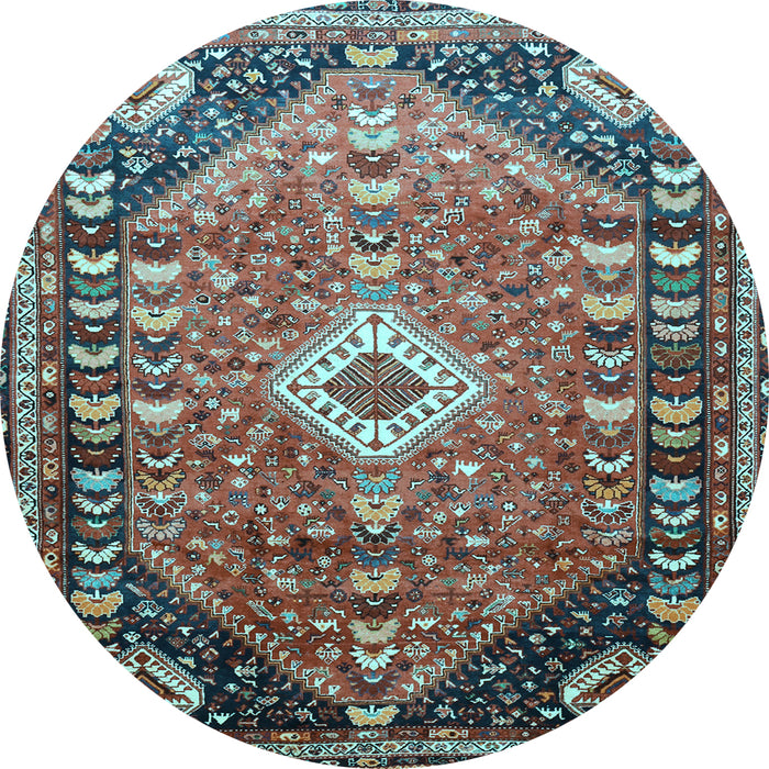 Round Persian Light Blue Traditional Rug, tr809lblu