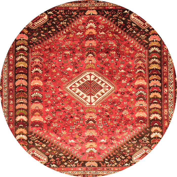 Square Persian Orange Traditional Rug, tr809org