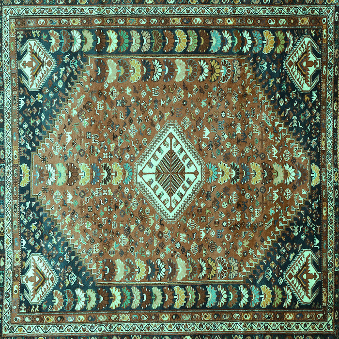 Square Persian Turquoise Traditional Rug, tr809turq