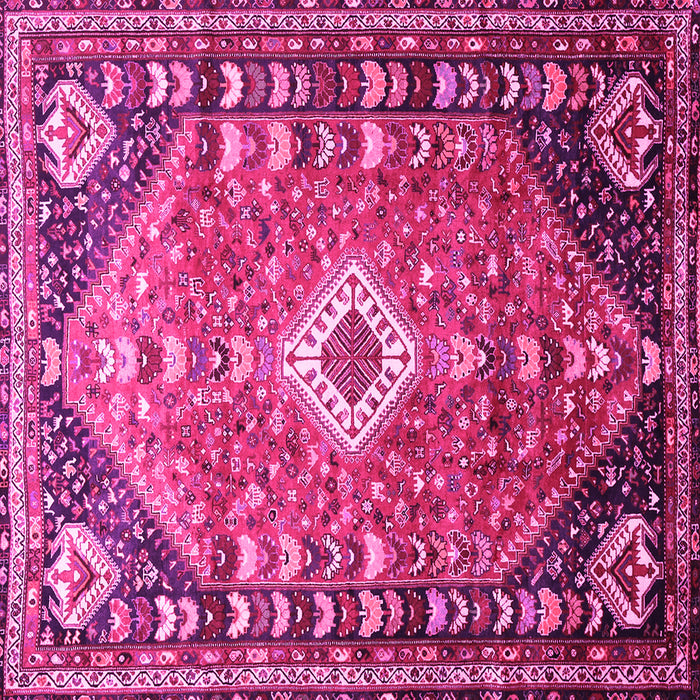 Square Machine Washable Persian Pink Traditional Rug, wshtr809pnk