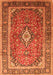 Serging Thickness of Machine Washable Medallion Orange Traditional Area Rugs, wshtr80org