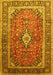 Machine Washable Medallion Yellow Traditional Rug, wshtr80yw