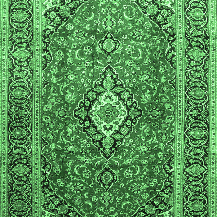 Medallion Emerald Green Traditional Rug, tr80emgrn