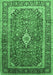 Machine Washable Medallion Emerald Green Traditional Area Rugs, wshtr80emgrn