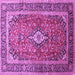 Square Medallion Purple Traditional Rug, tr80pur