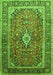 Serging Thickness of Machine Washable Medallion Green Traditional Area Rugs, wshtr80grn