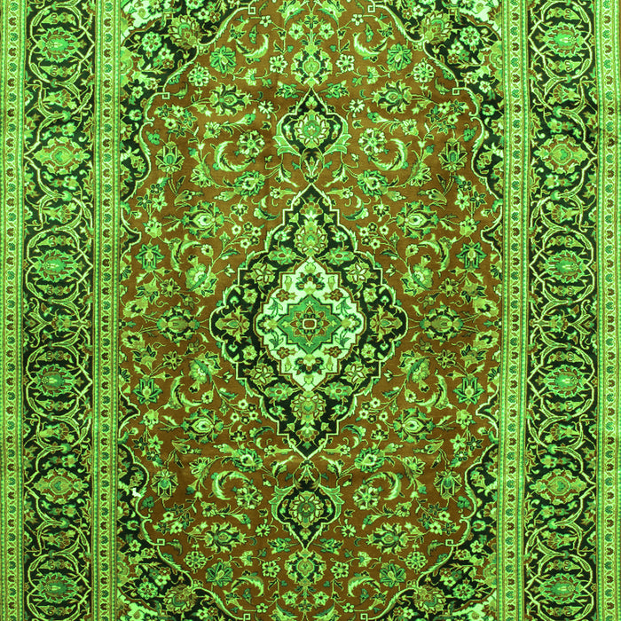 Serging Thickness of Machine Washable Medallion Green Traditional Area Rugs, wshtr80grn