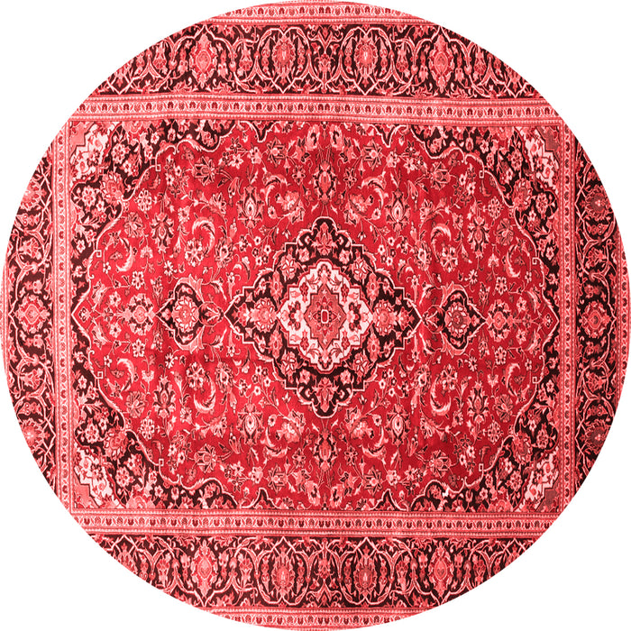 Machine Washable Medallion Red Traditional Rug, wshtr80red
