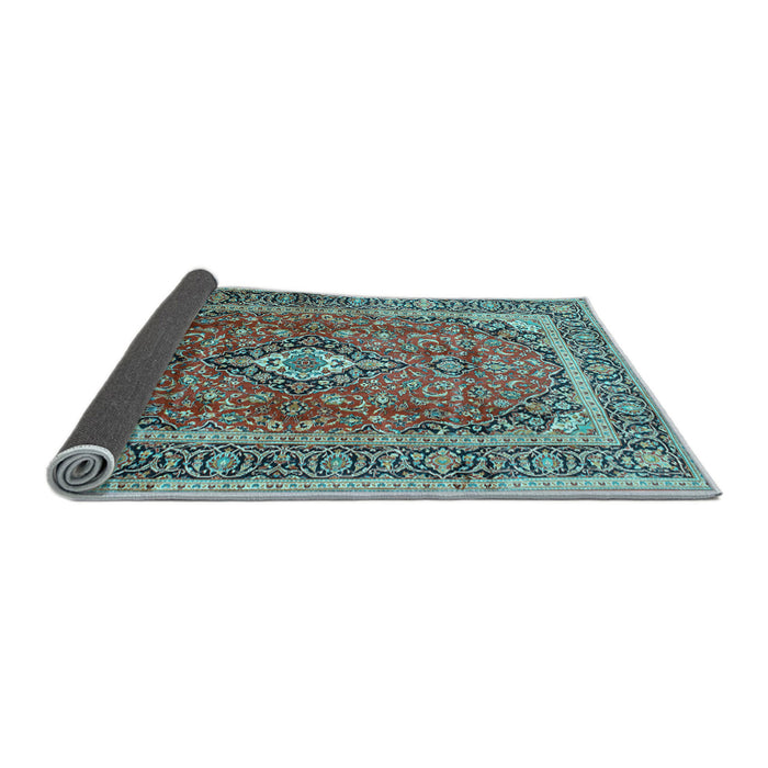 Sideview of Medallion Light Blue Traditional Rug, tr80lblu