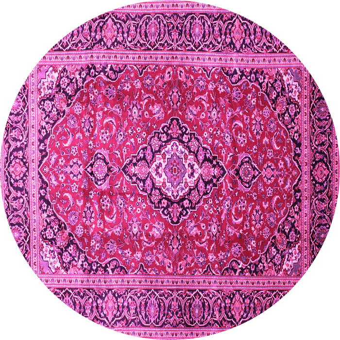 Round Medallion Pink Traditional Rug, tr80pnk