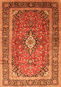 Medallion Orange Traditional Rug, tr80org