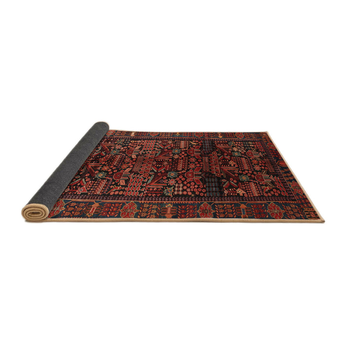 Sideview of Traditional Chestnut Brown Persian Rug, tr81