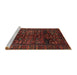 Sideview of Machine Washable Traditional Chestnut Brown Rug, wshtr81