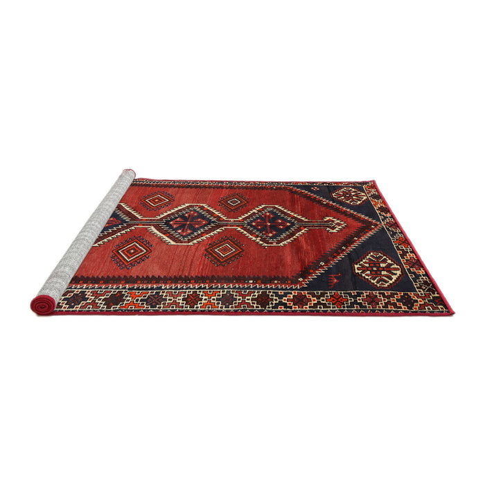 Sideview of Machine Washable Traditional Brown Rug, wshtr810