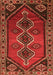 Serging Thickness of Machine Washable Persian Orange Traditional Area Rugs, wshtr810org