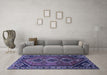 Machine Washable Persian Blue Traditional Rug in a Living Room, wshtr810blu