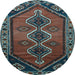 Round Persian Light Blue Traditional Rug, tr810lblu