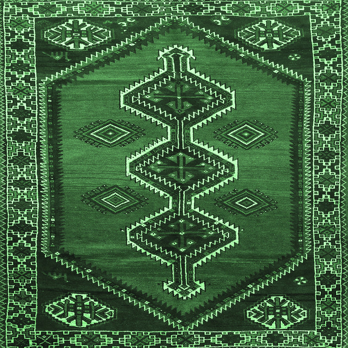 Square Machine Washable Persian Emerald Green Traditional Area Rugs, wshtr810emgrn