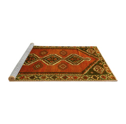 Sideview of Machine Washable Persian Yellow Traditional Rug, wshtr810yw