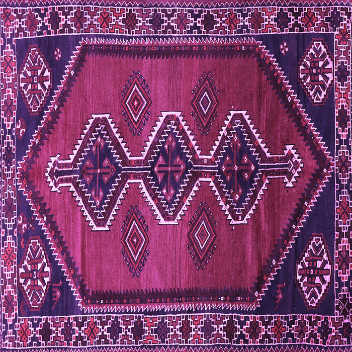 Square Machine Washable Persian Purple Traditional Area Rugs, wshtr810pur