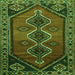 Round Machine Washable Persian Green Traditional Area Rugs, wshtr810grn