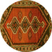 Round Persian Yellow Traditional Rug, tr810yw