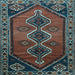 Square Persian Light Blue Traditional Rug, tr810lblu