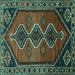 Square Machine Washable Persian Turquoise Traditional Area Rugs, wshtr810turq