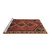 Sideview of Machine Washable Persian Brown Traditional Rug, wshtr810brn