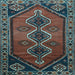 Square Machine Washable Persian Light Blue Traditional Rug, wshtr810lblu