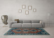 Machine Washable Persian Light Blue Traditional Rug in a Living Room, wshtr810lblu