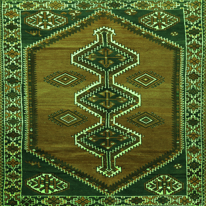 Serging Thickness of Persian Green Traditional Rug, tr810grn