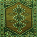 Serging Thickness of Persian Green Traditional Rug, tr810grn