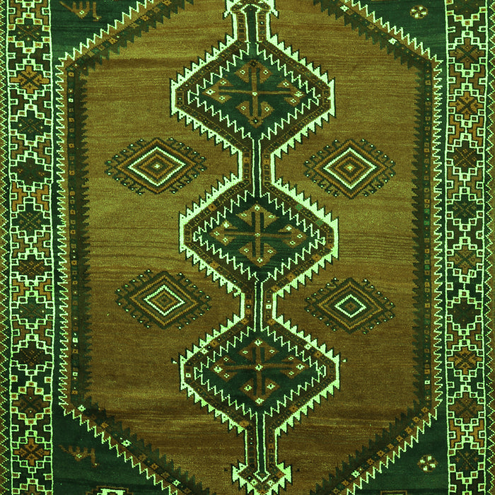 Serging Thickness of Machine Washable Persian Green Traditional Area Rugs, wshtr810grn
