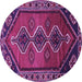 Round Machine Washable Persian Purple Traditional Area Rugs, wshtr810pur