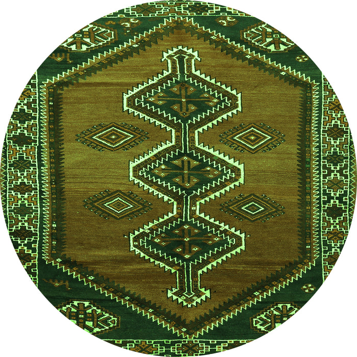 Square Persian Green Traditional Rug, tr810grn