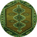Square Persian Green Traditional Rug, tr810grn