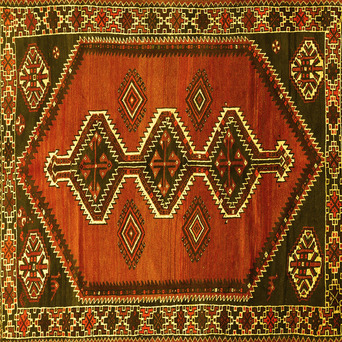Square Persian Yellow Traditional Rug, tr810yw