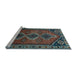 Sideview of Machine Washable Persian Light Blue Traditional Rug, wshtr810lblu