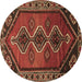 Round Machine Washable Persian Brown Traditional Rug, wshtr810brn