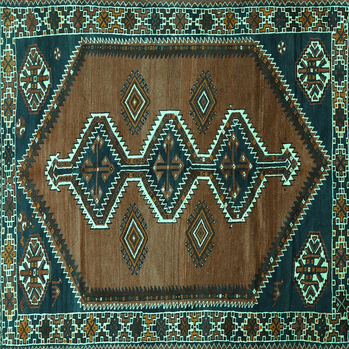 Square Persian Turquoise Traditional Rug, tr810turq