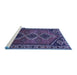 Sideview of Machine Washable Persian Blue Traditional Rug, wshtr810blu