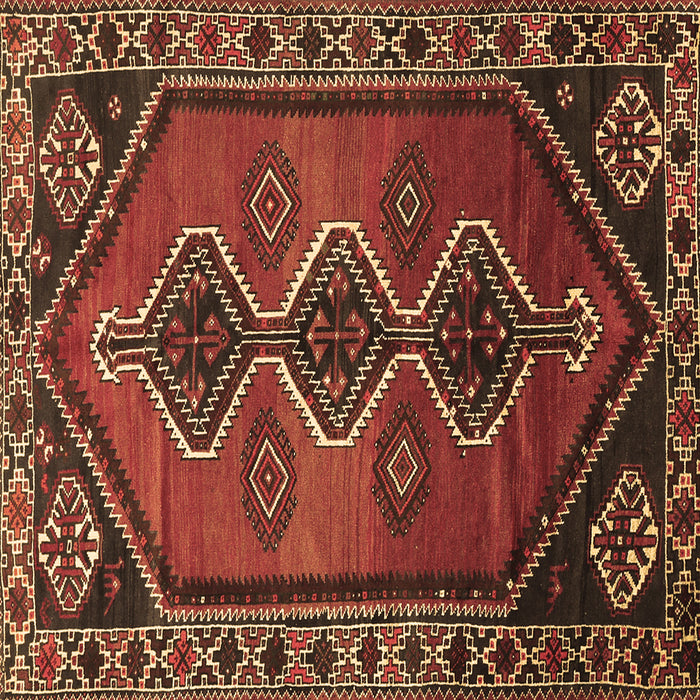 Square Persian Brown Traditional Rug, tr810brn
