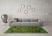 Machine Washable Persian Green Traditional Area Rugs in a Living Room,, wshtr810grn