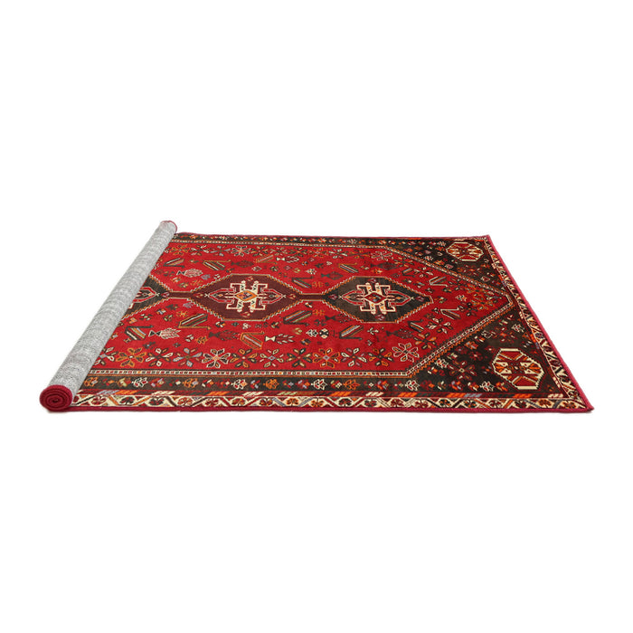 Sideview of Machine Washable Traditional Red Rug, wshtr811