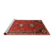 Sideview of Machine Washable Traditional Red Rug, wshtr811