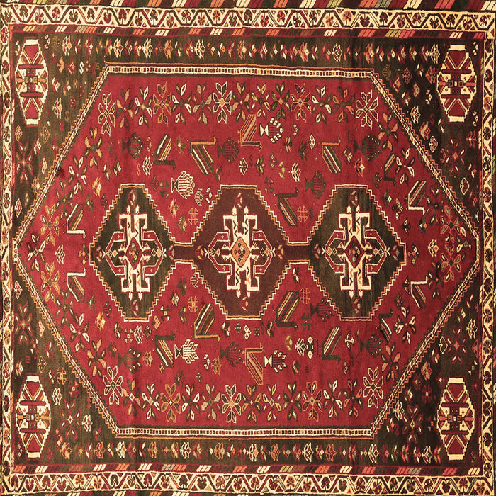 Square Persian Brown Traditional Rug, tr811brn